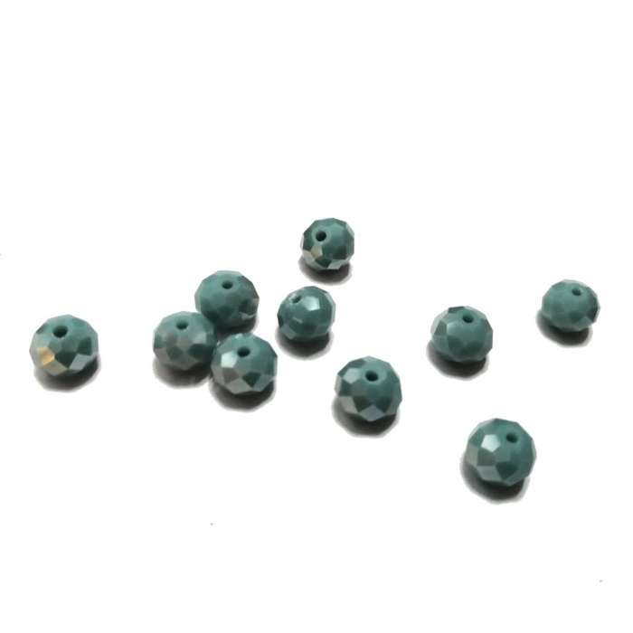 Beads / Crystal Beads - 8mm -grey turquoise blue- 10pcs / beads for crafting