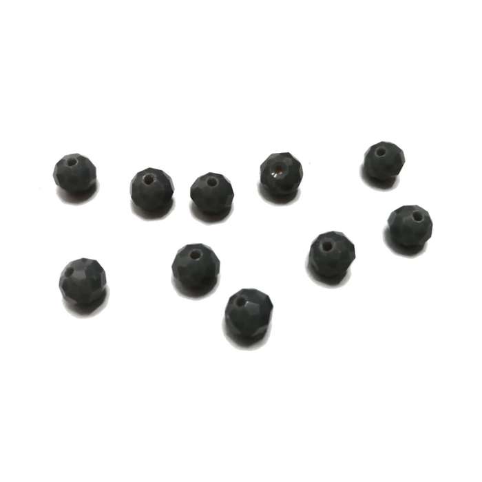 Beads / Crystal Beads - 8mm -mat grey- 10pcs / beads for crafting