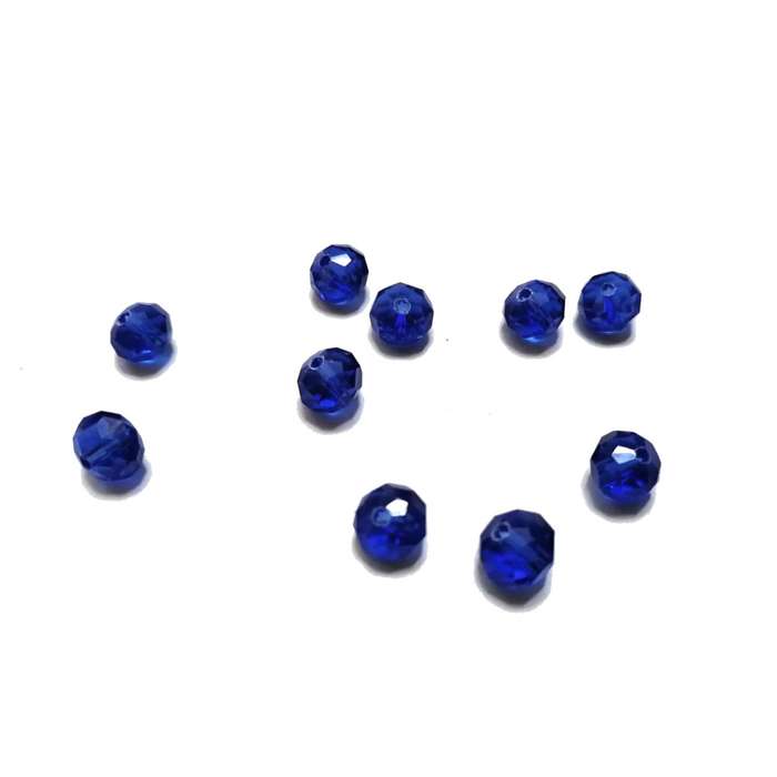 Beads / Crystal Beads - 8mm -clear king blue- 10pcs / beads for crafting