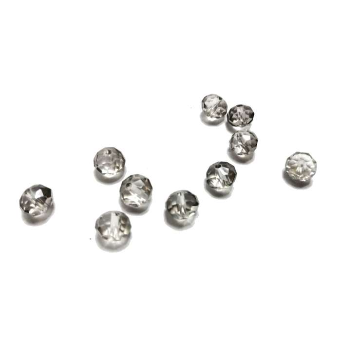 Beads / Crystal Beads - 8mm -clear grey- 10pcs / beads for crafting
