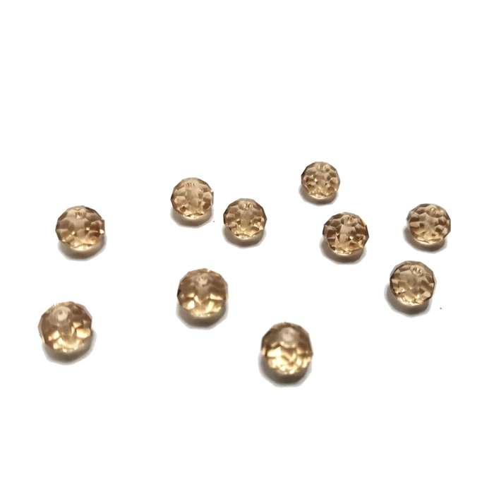 Beads / Crystal Beads - 8mm -clear beige orange- 10pcs / Beads for crafting
