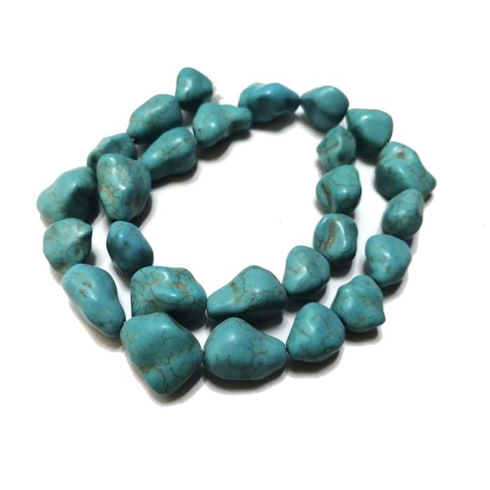 Beads / Howlite  Stone Beads - 15-25mm turquoise -+/-26pcs strand / Beads for crafting