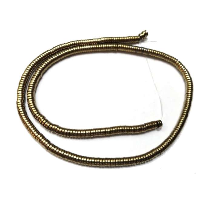 Beads / Hematite Beads -4x1mm disc  -gold plated  +/-340pcs strand / Beads for crafting