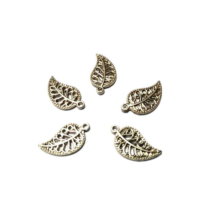 Pendants / Pendant - Gold Metal Leaves - 5pcs - 18x10mm / Pendants for crafting