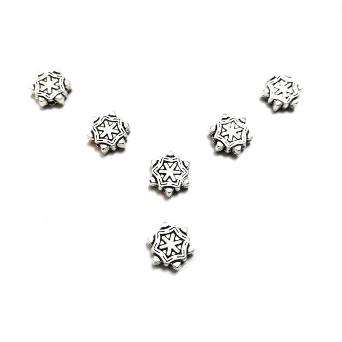 Beads / Metal Beads - 6pcs   - 3x9mm - Hole +/- 1.2mm / Beads for crafting