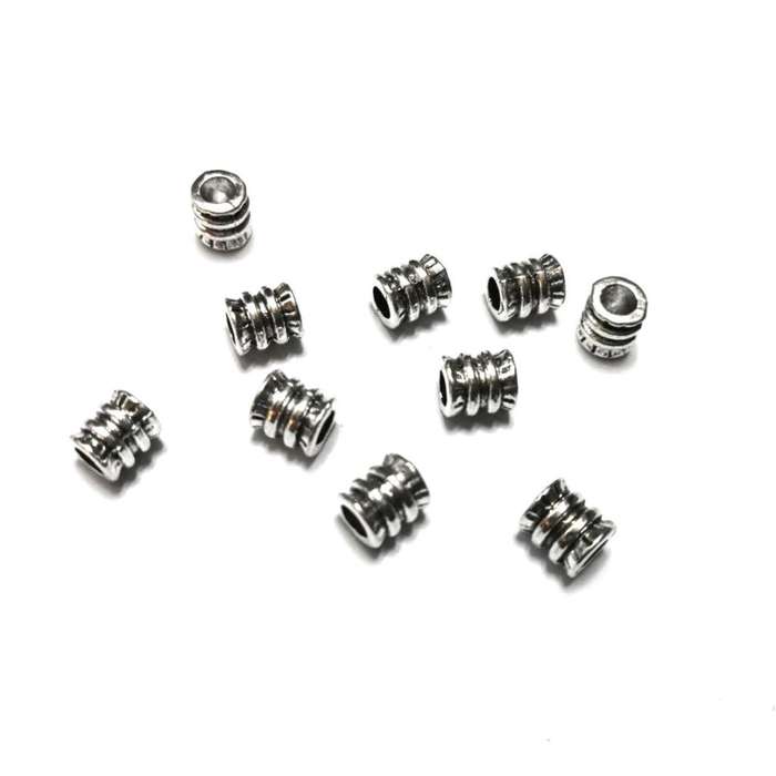 Beads / Metal Beads - 60pcs   - 6x6mm - Hole +/- 3mm / Beads for crafting
