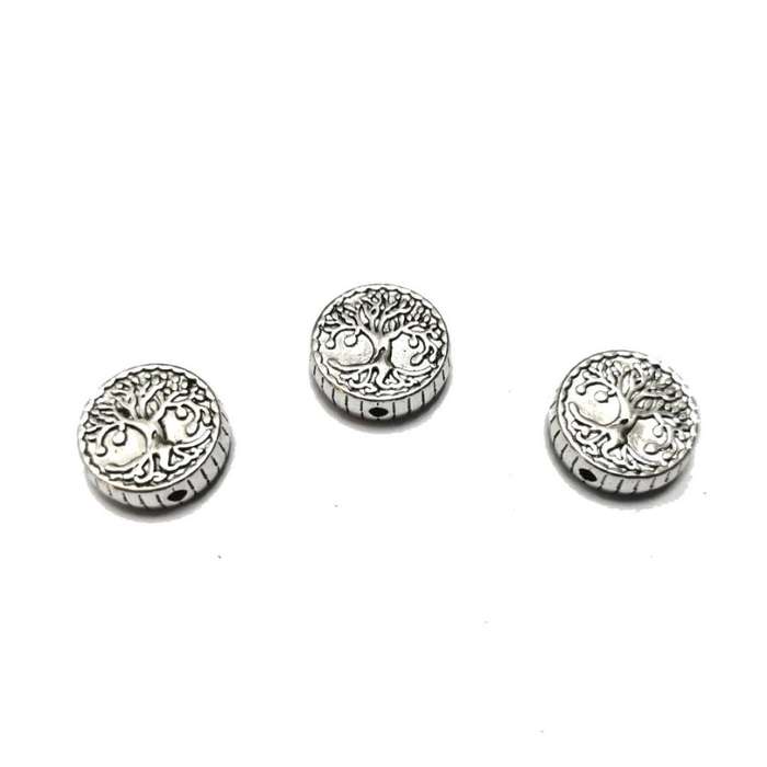 Beads / Tree of life - Havy Metal Beads - 3pcs -15x5mm - Hole+/- 2.1mm / Beads for crafting