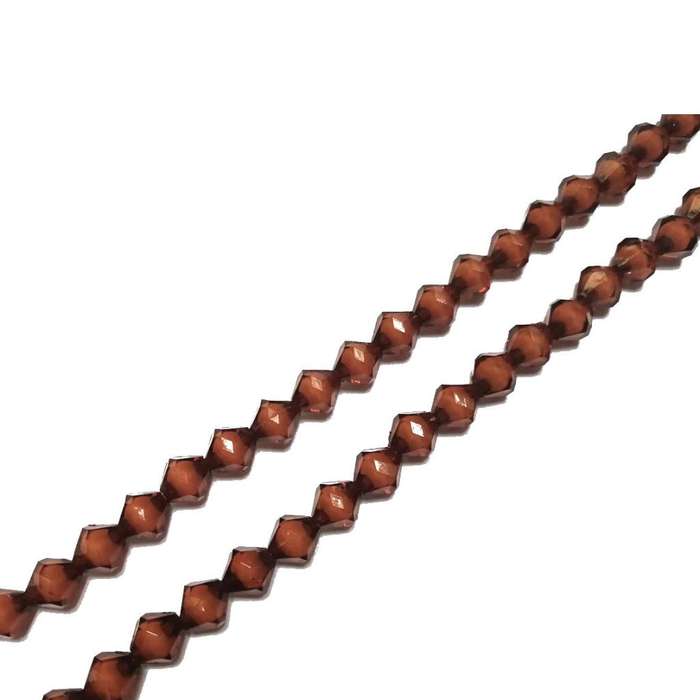 Beads / Acrylic Beads - 10mm bicone- 30pcs -brown- with filling-50cm string-  jewellery crafting