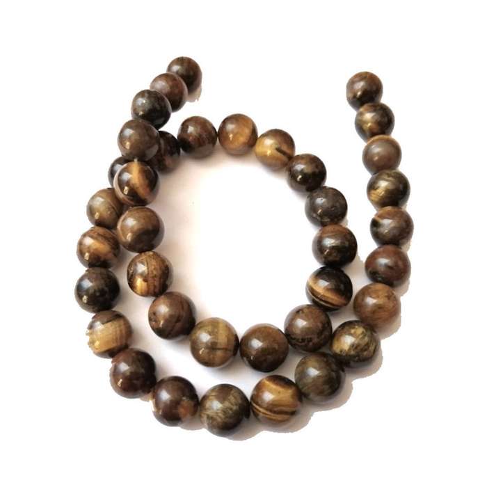 Beads / Gemstone- Tigereye Beads +/-38pcs  - 10mm ball - 37cm string / Beads for crafting