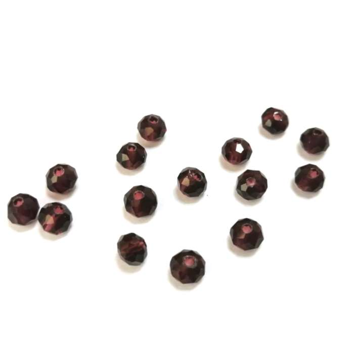 Beads - Crystal Beads - 6mm -blackberry - 15pcs- Beads for crafting