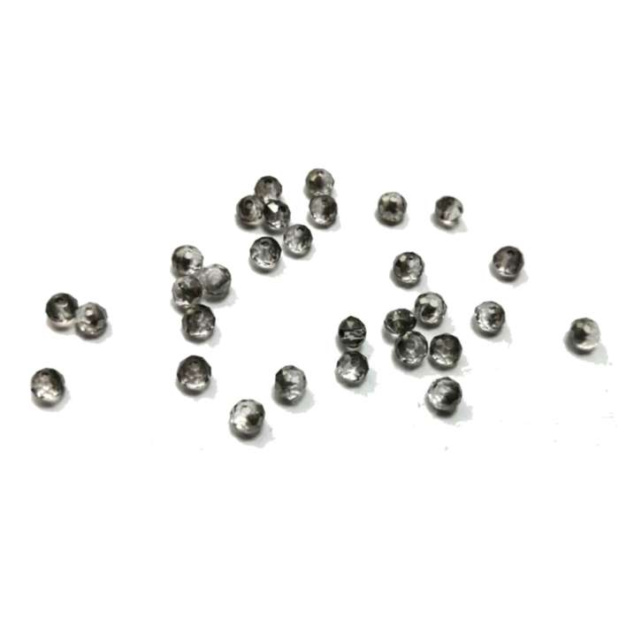 Beads - Crystal Beads- 4mm - grey smoked color less - 30pcs- Beads for crafting