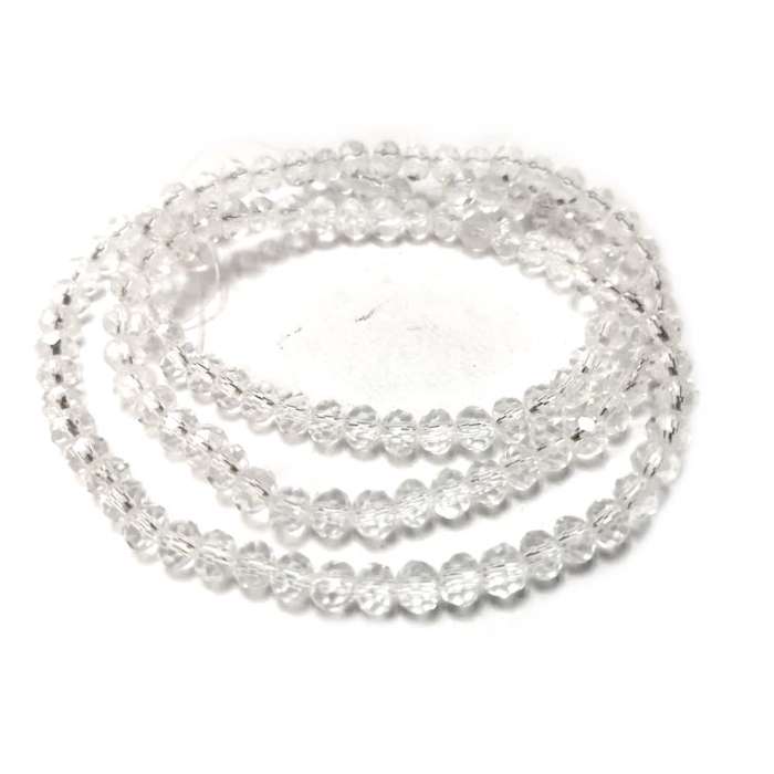 Beads - Crystal Beads - 4mm - color less  +/- 130pcs String- Beads for crafting