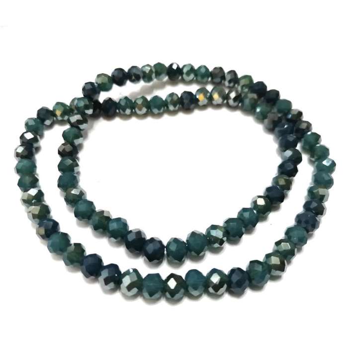 Beads - Crystal Beads - 6mm -silver smoked  blue +/-95pcs String - Beads for crafting