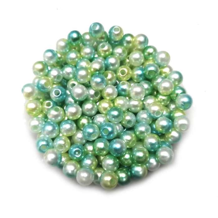 Beads / Acrylic Beads -6mm ball -200pcs- green / turquoise blurred / Beads for crafting