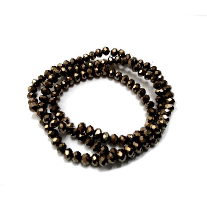 Beads / Crystal Beads - 4mm - antique gold  +/- 130pcs String / Beads for crafting