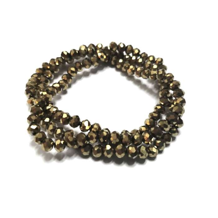 Beads / Crystal Beads - 4mm - gold  +/- 130pcs String / Beads for crafting