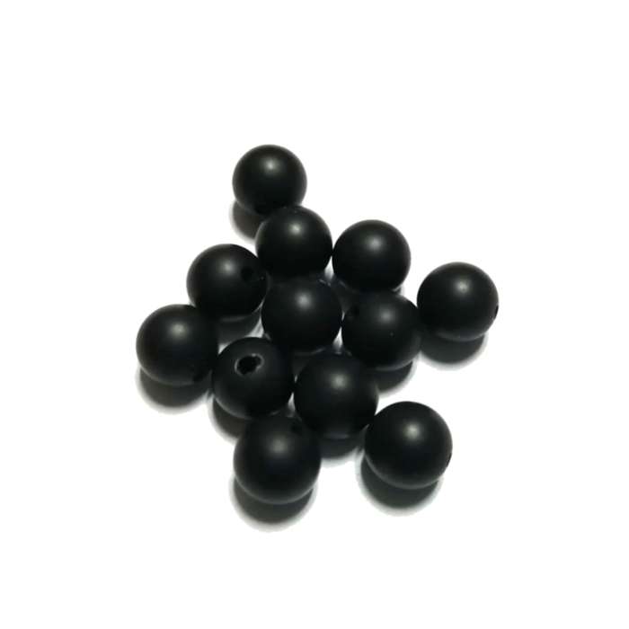 Beads / Gemstone - Matt Black Agate - Beads   8mm-  10pcs / Beads for crafting