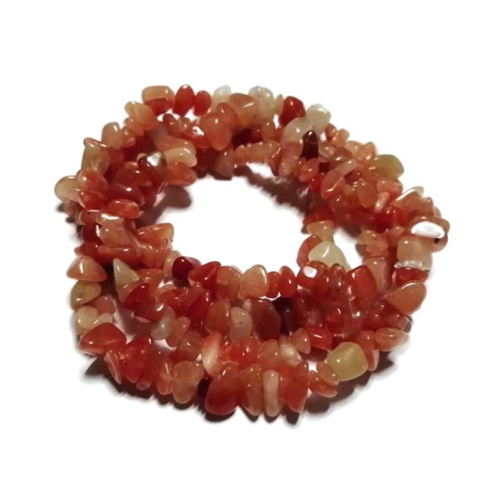 Beads / Gemstone / Red-Aventurine Beads / 5-8mm chips/+/-80CM STRING / Beads for crafting