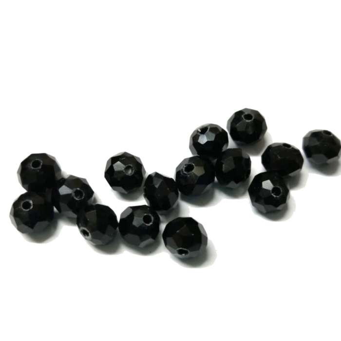 Beads / Crystal  Beads -8mm - black - 10pcs / Beads for crafting
