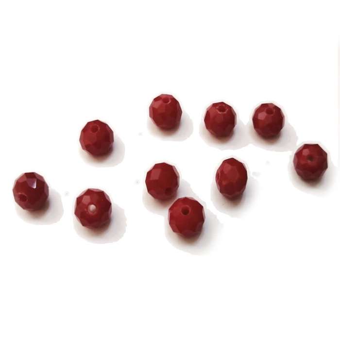 Beads / Crystal Beads - 8mm -dark red - 10pcs / Beads for crafting