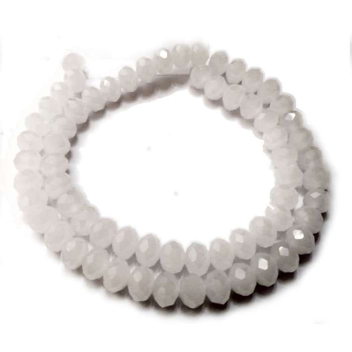 Beads / Crystal Beads - 8mm -milky white +/-68pcs -40cm string / Beads for crafting