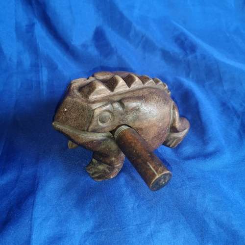 Vintage Wooden Frog Percussion Instrument Wood Frog