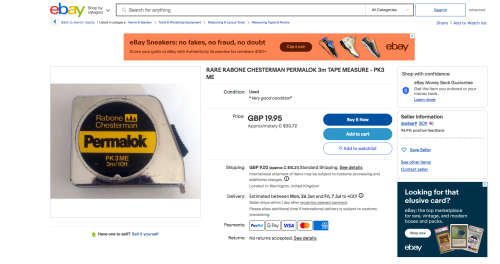 RABONE CHESTERMAN PERMALOK 3m TAPE MEASURE - PK3 ME