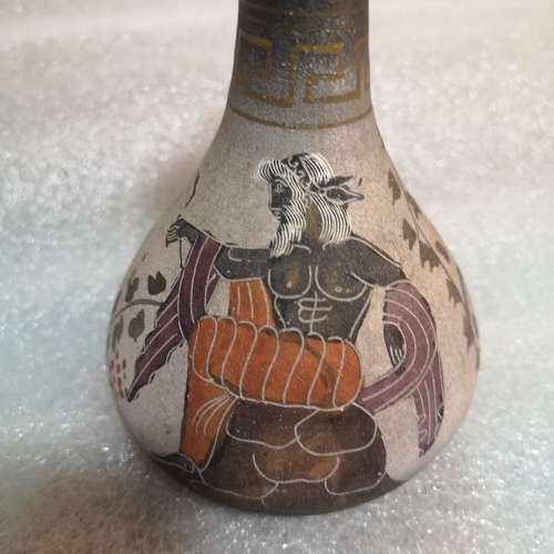 Antique Greek Handmade Pitcher Ewer Jug Vase With Lead Tag. Rare Find !