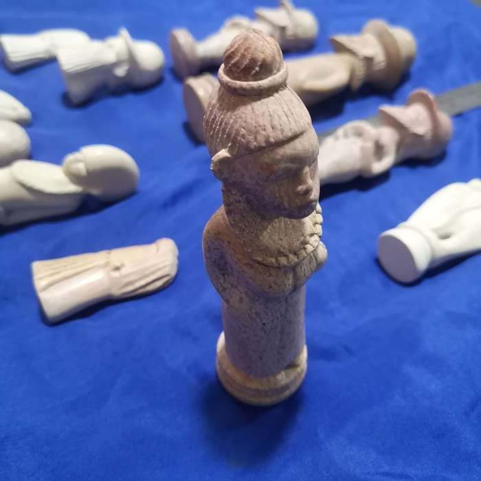 12 Stone Handcarved pieces. Origin unknown (Europe). Beautifully done detailed pieces