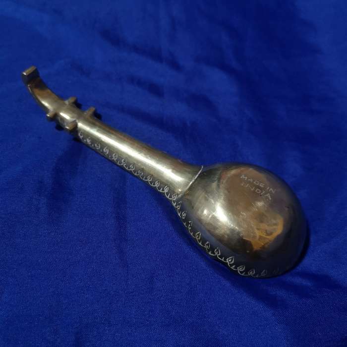 Vintage Brass Sitar Shaped Ashtray- Made in India