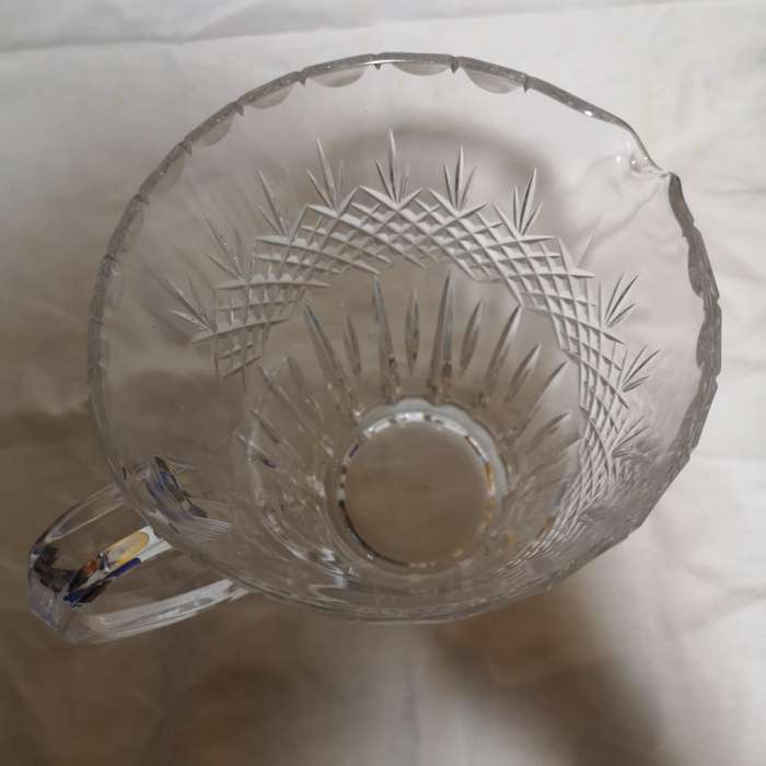 Beautiful  Crystal Pinched Spout Pitcher. Stunning Cut Crystal