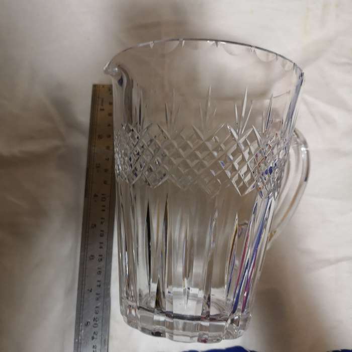 Beautiful  Crystal Pinched Spout Pitcher. Stunning Cut Crystal