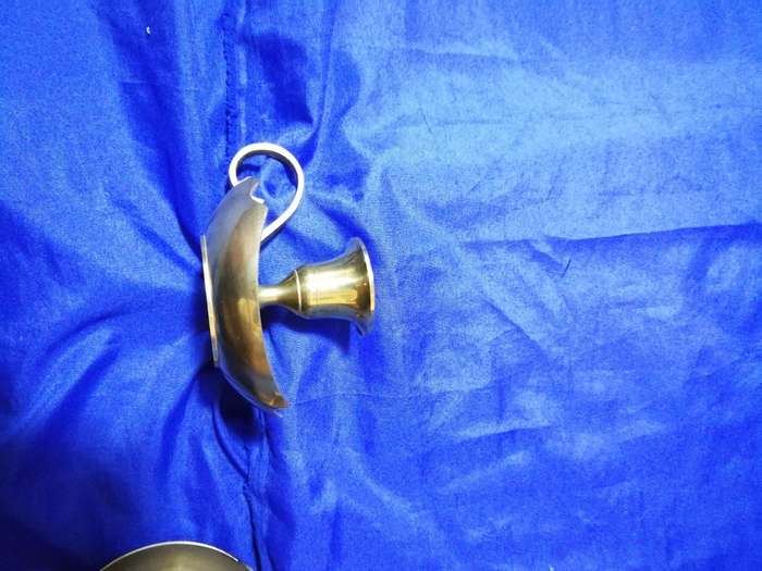 Vintage pair of solid brass candle holders/ chamber stick