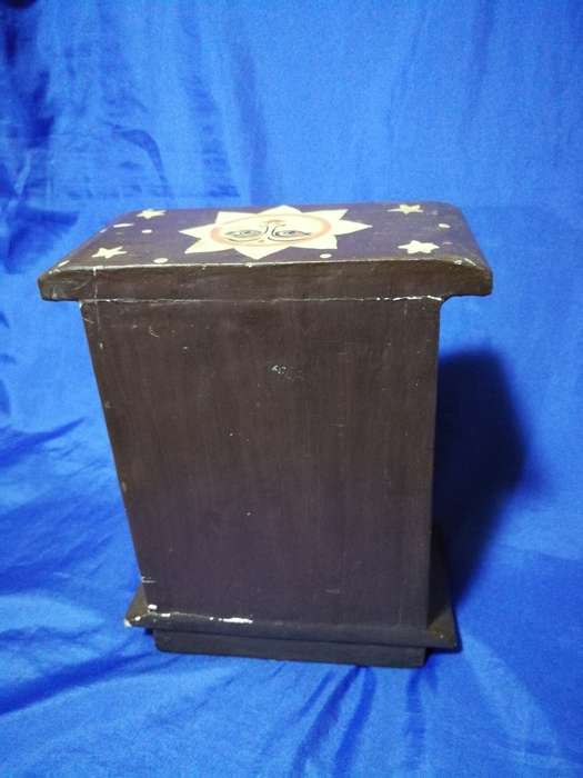 Indonesian Moon and Sun Keepsake Chest of Draws. Handpainted. Vintage Decor item.