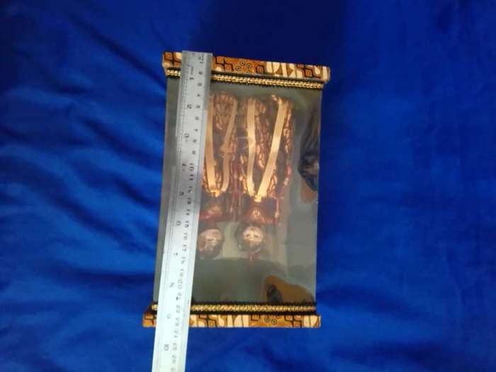 VINTAGE JATARKA INDONESIAN  PUPPET PAIR IN DISPLAY CASE.