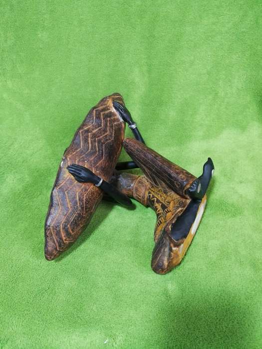 African Statue Sculpture, resin handprinted. Ideal as Reception area sweet/ business cards bowl