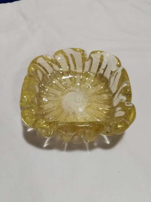 VINTAGE MURANO GLASS ASHTRAY /BOWL AVENTURINE GOLD VENETIAN GLASS