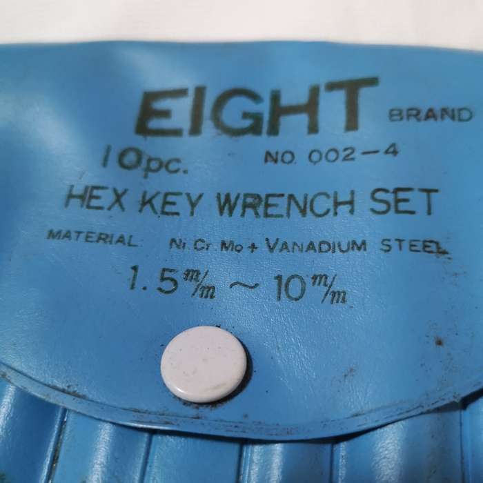 EIGHT Brand - Hex Key Set - 1.5mm to 10mm (10 Piece) CrVanadium