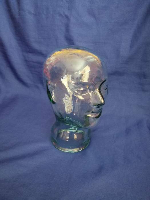 Thick Clear Glass Mannequin Head for Display / Art / Decor- Vintage