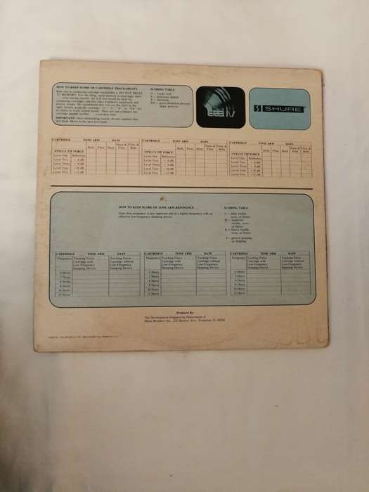 SHURE LP AUDIO TRACKABILITY TEST. ERA IV - AN AUDIO OBSTACLE COURSE - 1977 SHURE