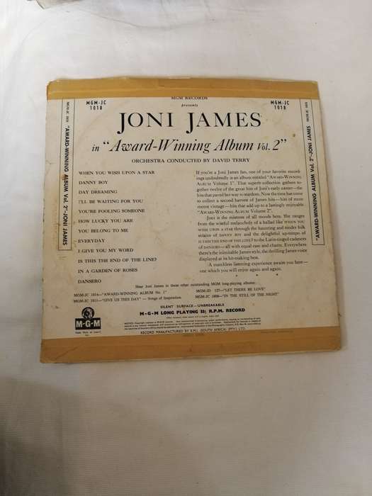JONI JAMES Award Winning Album No. II MGM