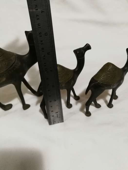 Vintage heavy brass/ bronze 3 camel set