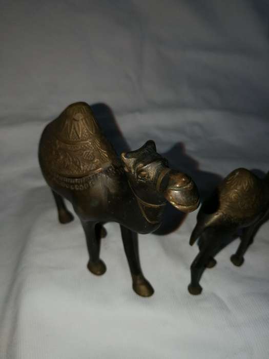 Vintage heavy brass/ bronze 3 camel set