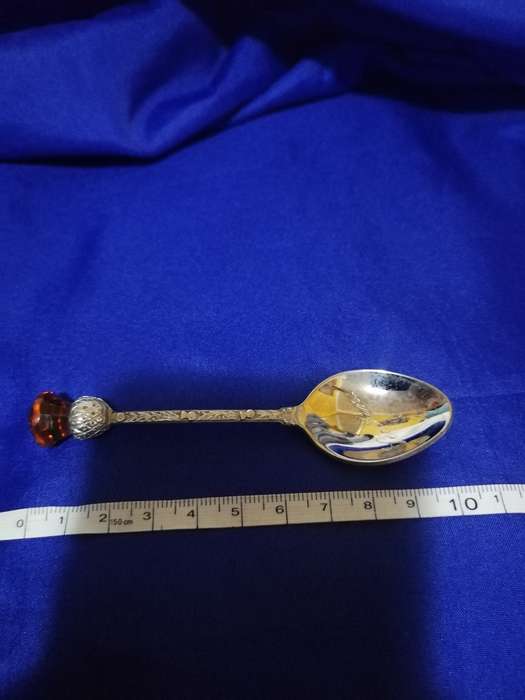Vintage Exquisite Silver Scottish Thistle Teaspoon- Made in G Britain