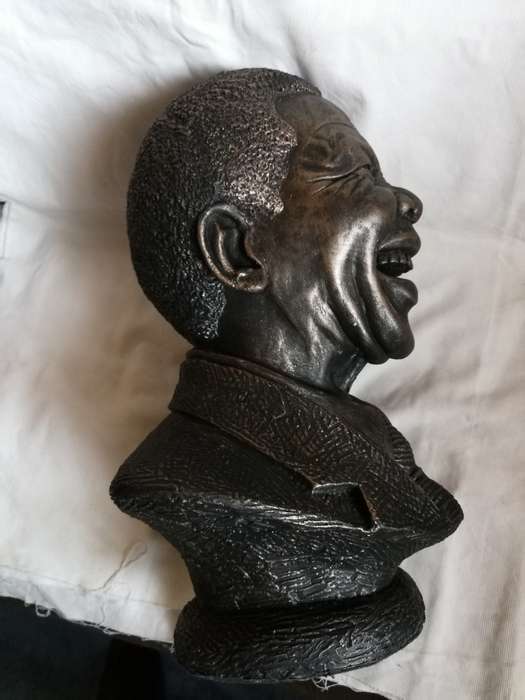 Nelson Mandela Sculptures Metallic Finished Nelson Mandela Mini-Bust Statue- 500mm tall.