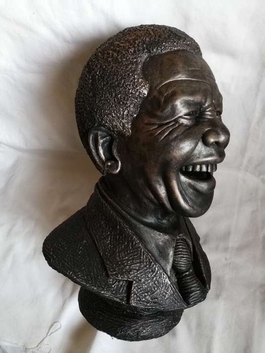Nelson Mandela Sculptures Metallic Finished Nelson Mandela Mini-Bust Statue- 500mm tall.