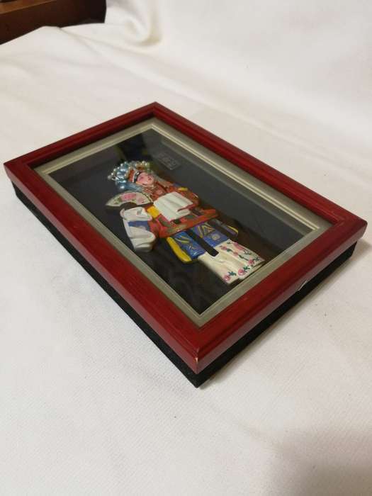 Chinese Hand Painted Lacquer Mask of Princess Yang Gui Fei Statue in box frame- Vintage