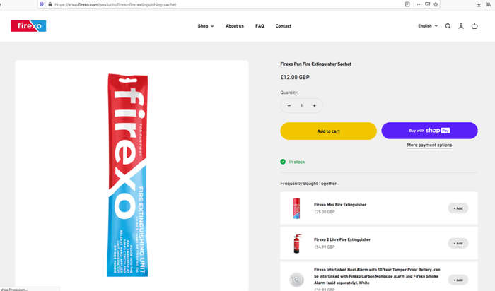 Firexo Pan Fire Extinguisher Sachet- UK- Amazing product to extinguish fires