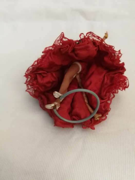 Vintage Doll MARIN Chiclana collectible folklore doll from Spain Red dress. 80s