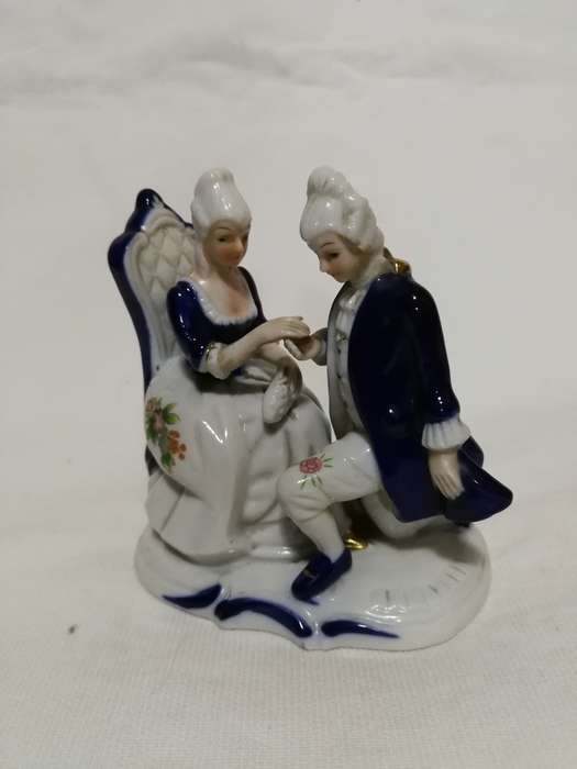 Vintage Colonial Victorian Man Woman Porcelain- Handmade & Handpainted